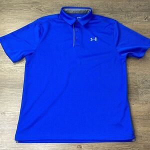 Under Armour Mens Royal Blue HeatGear Polo Shirt, size Medium